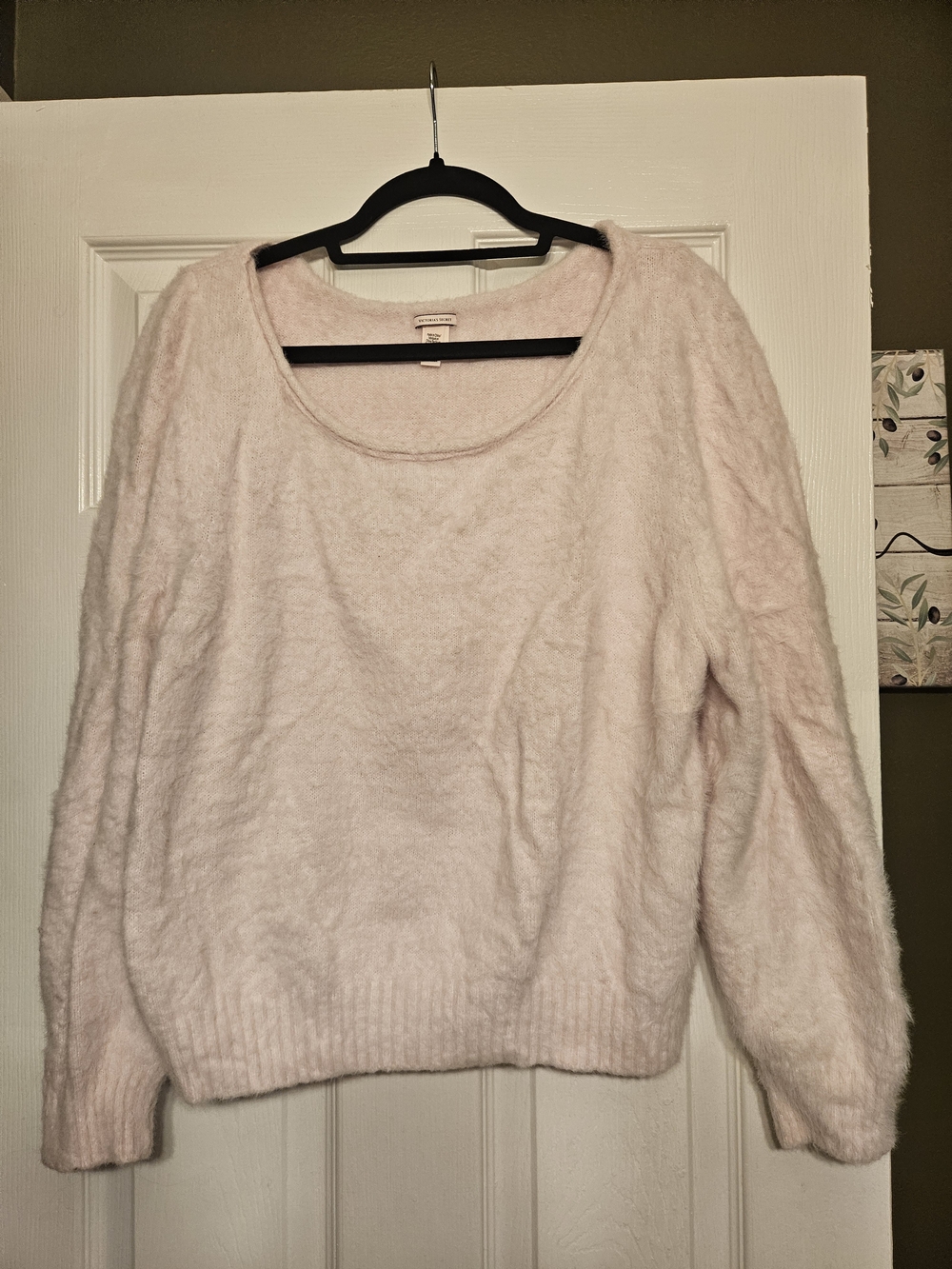 Victoria's Secret Fuzzy Crop Sweater - Pale Pink